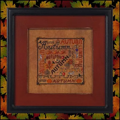 Autumn Typography by Just Nan 2012 Cross stitch pattern and Embellishment Pack