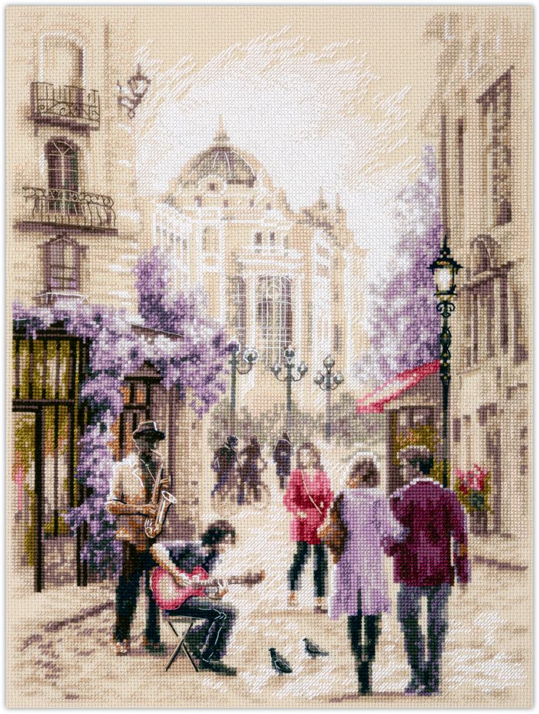 Street Musicians by Magic Needle 2024 City vibe counted cross stitch kit