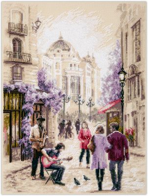 Street Musicians by Magic Needle 2024 City vibe counted cross stitch kit