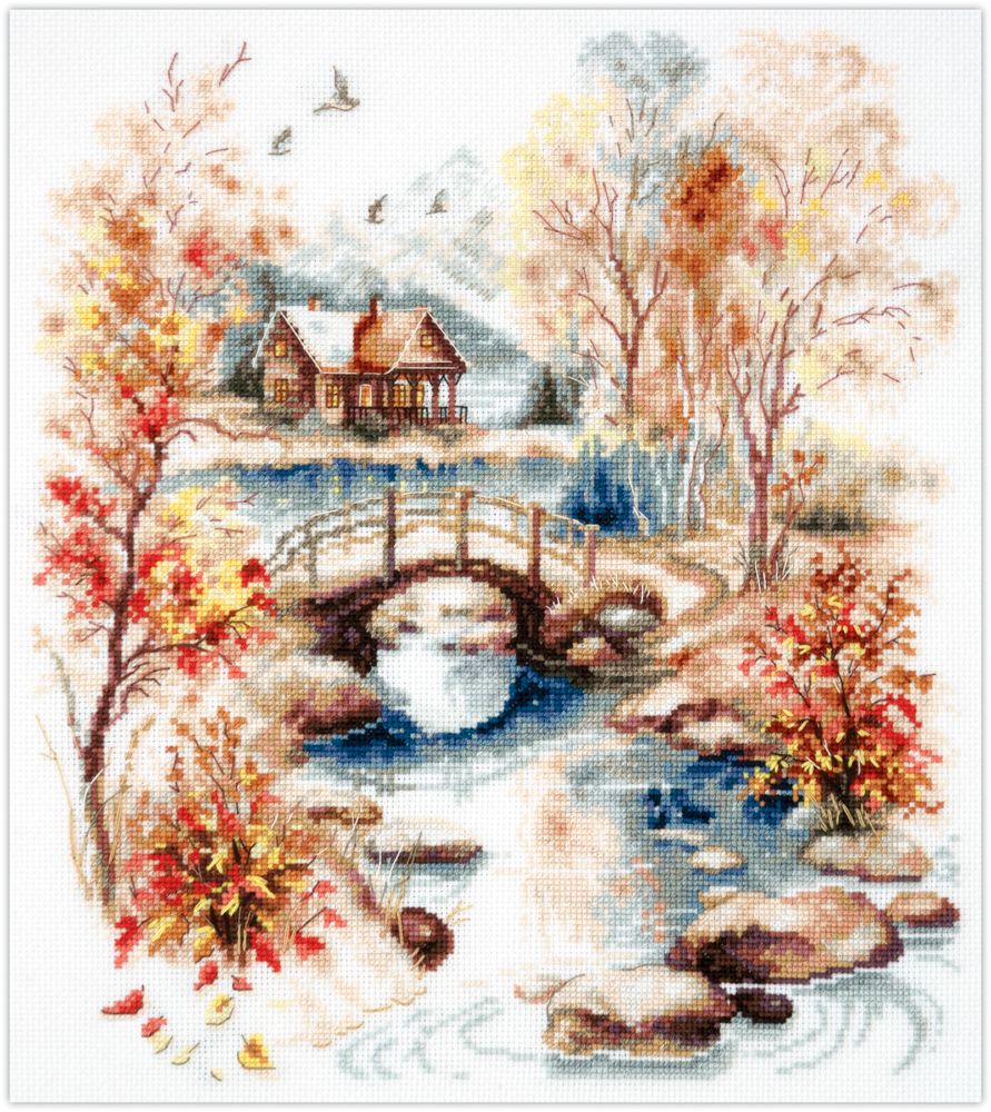 Autumn Watercolor by Magic Needle 2024 Autumn vibe counted cross stitch kit