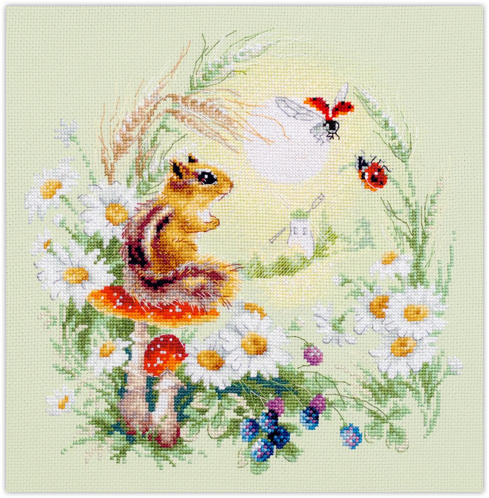 Chipmunk. Meadow Stories by Magic Needle 2023 Summer counted cross stitch kit
