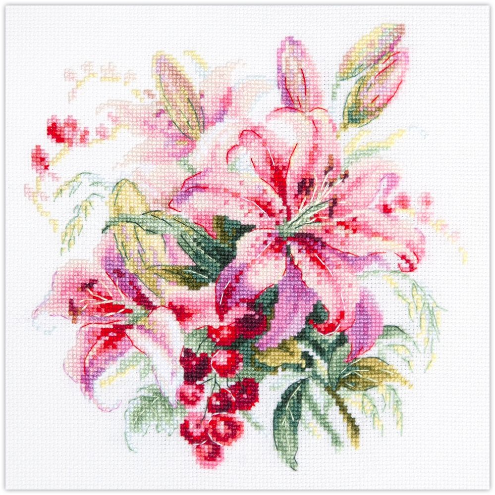 Pink Lilies by Magic Needle 2025 Summer counted cross stitch kit