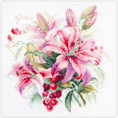 Pink Lilies by Magic Needle 2025 Summer counted cross stitch kit