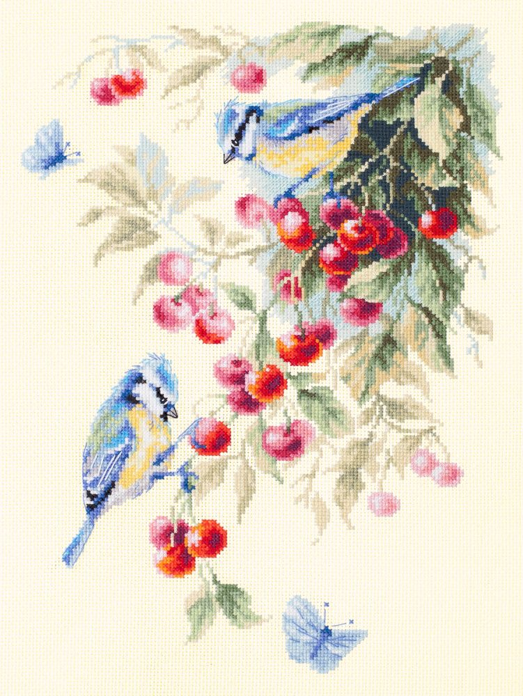 Blue Tits and Cherry by Magic Needle 2019 Summer counted cross stitch kit