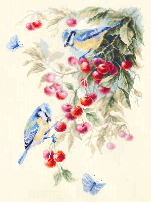 Blue Tits and Cherry by Magic Needle 2019 Summer counted cross stitch kit