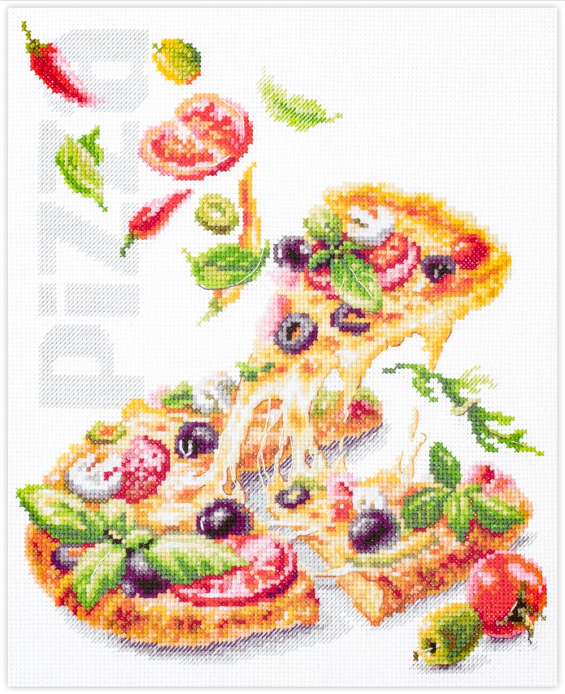 Pizza by Magic Needle 2022 Food Counted cross stitch kit