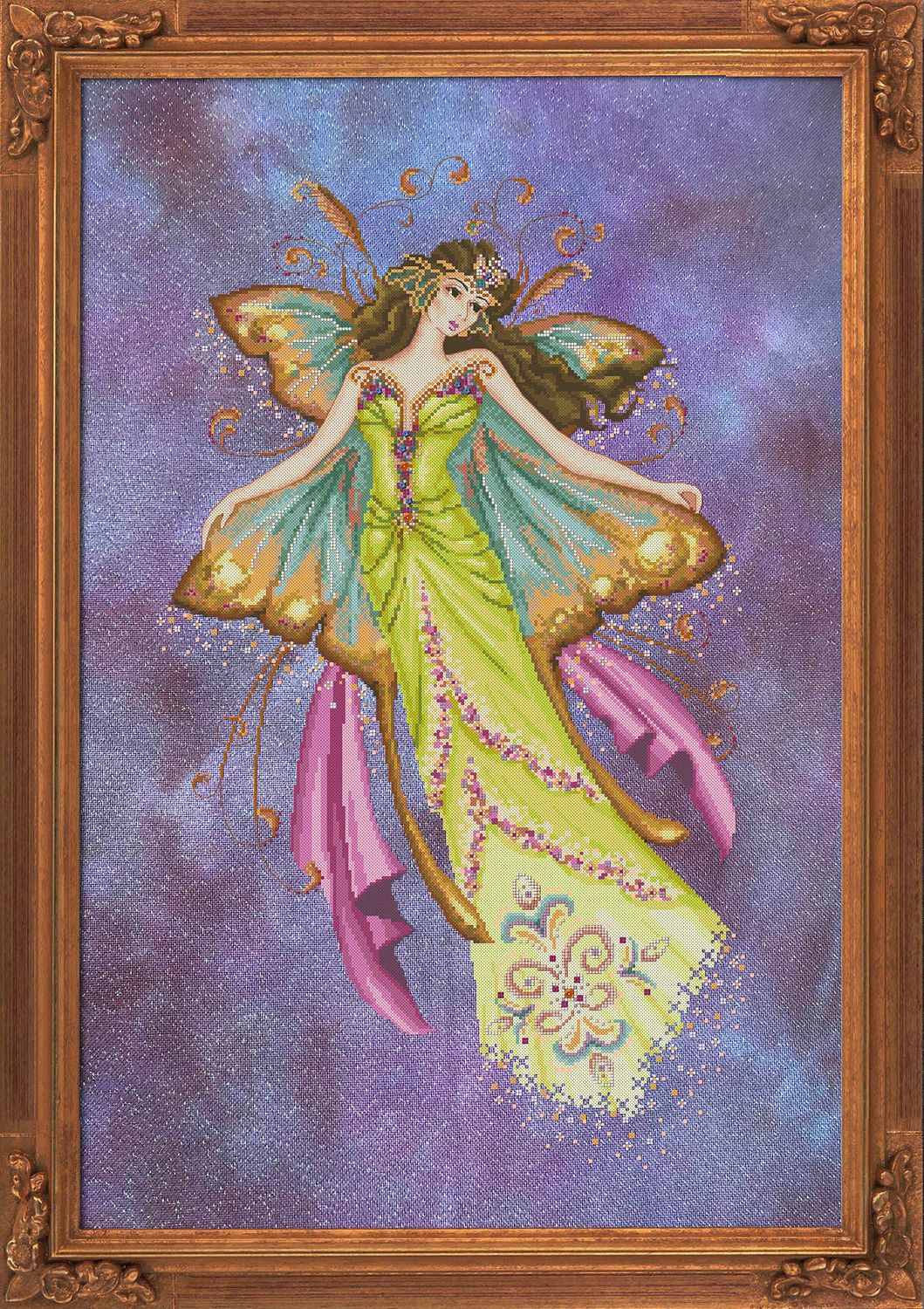 Ascent Of The Moth Queen by Bella Filipina Designs 2021 Beautiful Queen from fairytale, magic cross stitch pattern