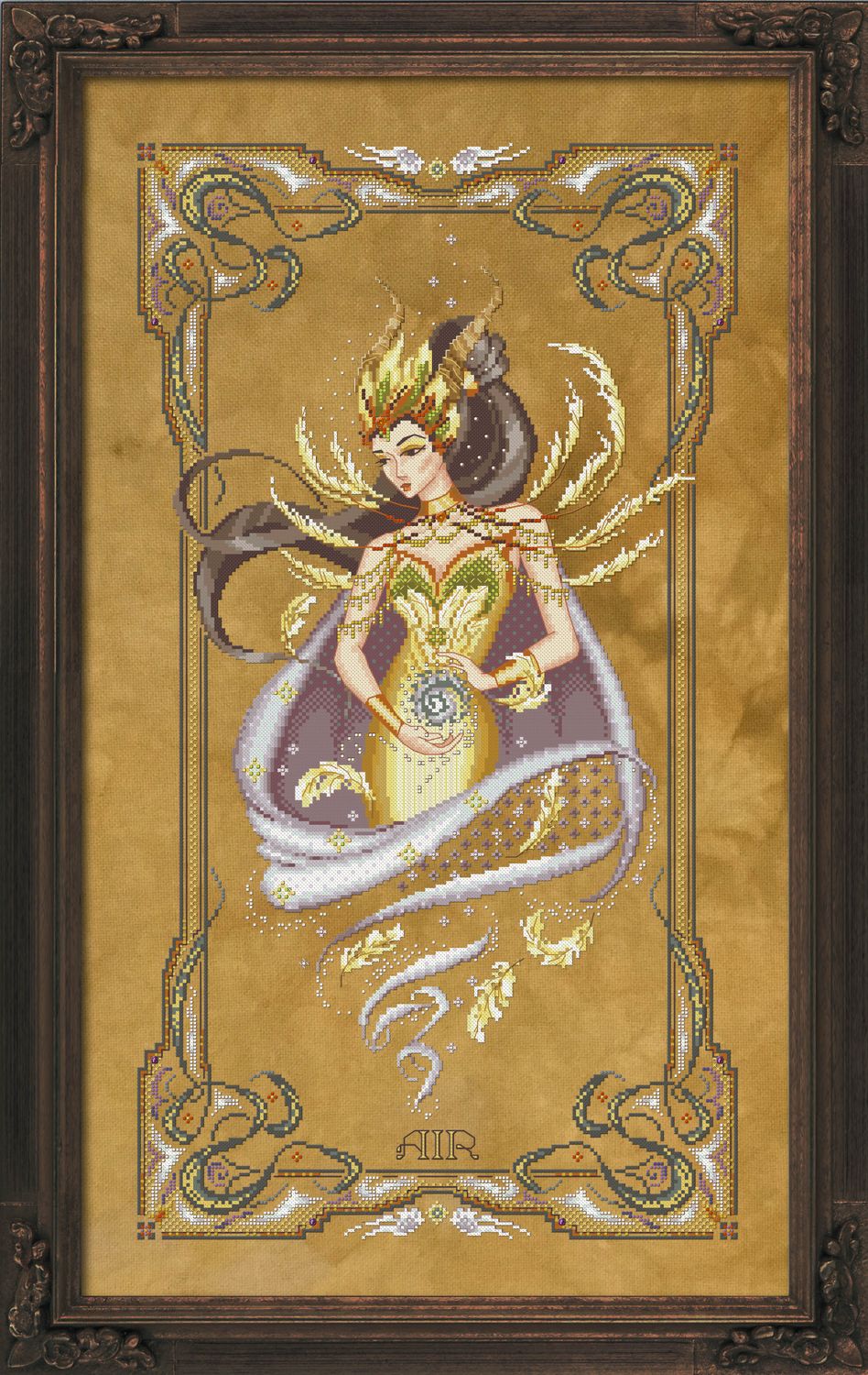 Arya, Elemental Queen of Air by Bella Filipina Designs 2021 Counted cross stitch Pattern, Beads set and Set of Threads