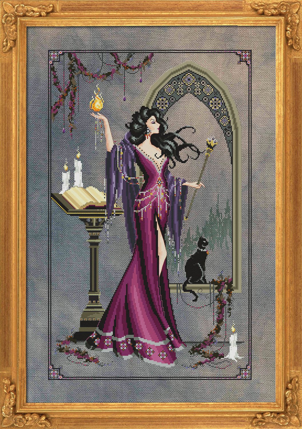 Bellatrix by Bella Filipina Designs 2020 Mystic Halloween Counted cross stitch Pattern, Beads set and Set of Threads