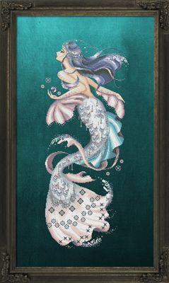 Crystal Mermaid Aquabella by Bella Filipina Designs 2021 Counted cross stitch Pattern, Beads set and Set of Threads