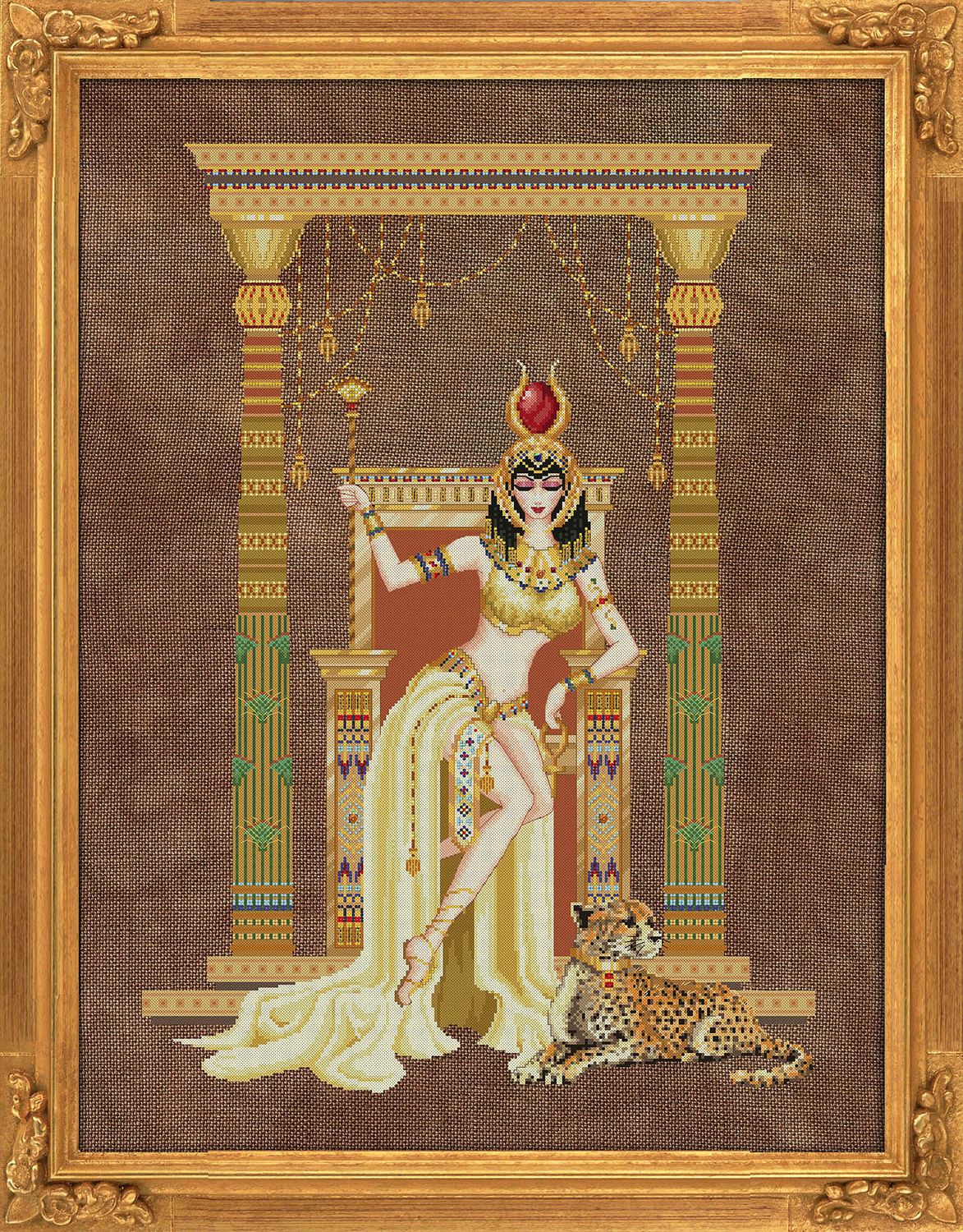 Cleopatra, Queen Of The Nile by Bella Filipina Designs 2021 Counted cross stitch Pattern, Beads set and Set of Threads