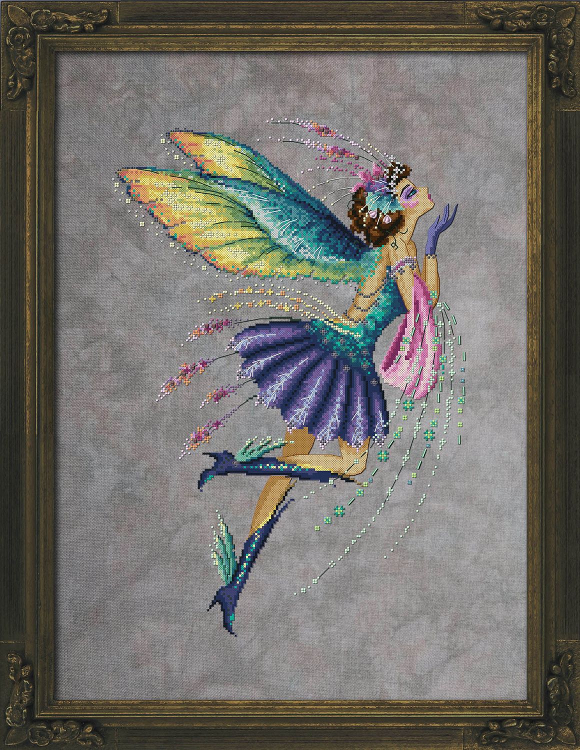 Hummingbird Pixie of Bella Filipina Designs 2021 Counted cross stitch Pattern, Beads set and Set of Threads