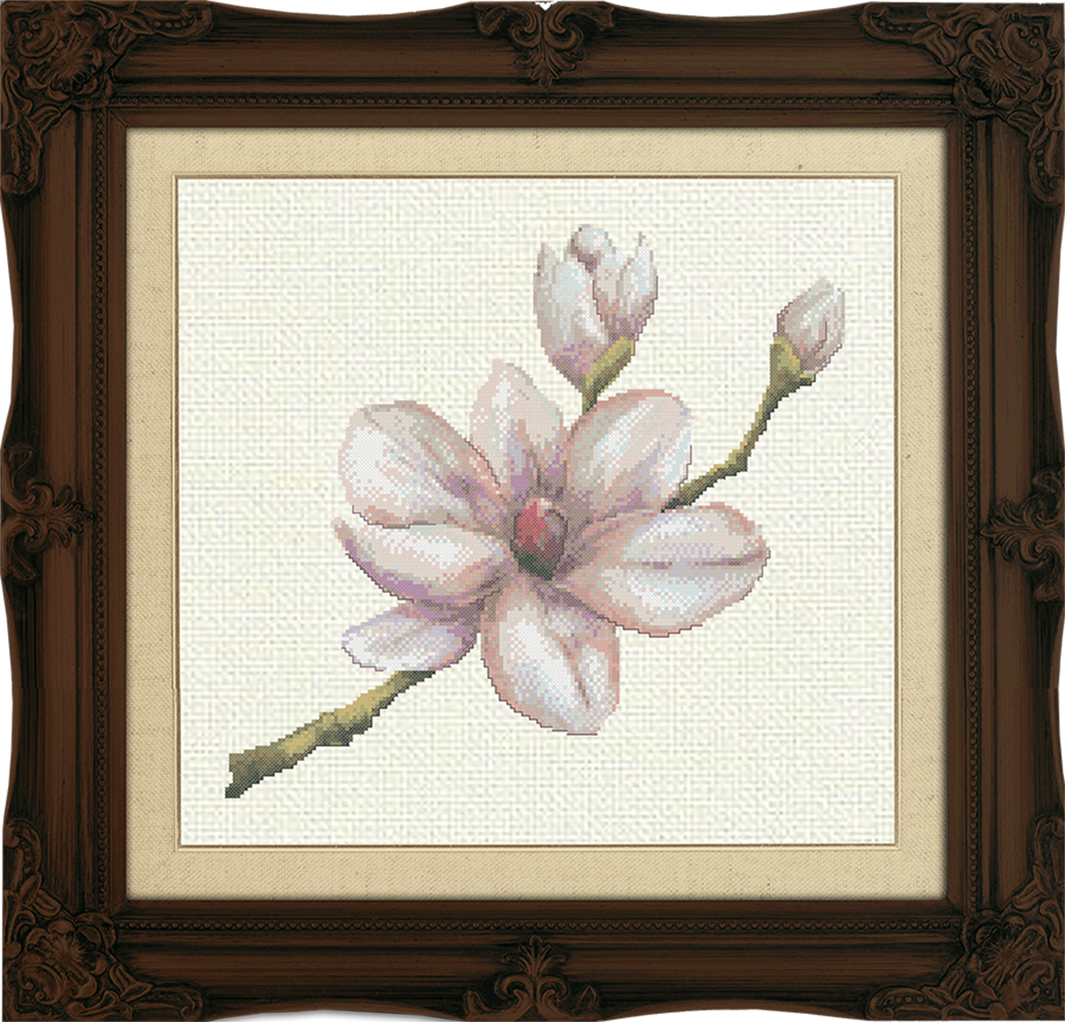Magnolia by Bella Filipina Designs 2020 AU NATUREL Collection Counted cross stitch Pattern Rare Floral Design by Drin Parilla