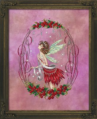 Holly Berry Pixie by Bella Filipina Designs 2022 Counted cross stitch Pattern, Beads set and Set of Threads