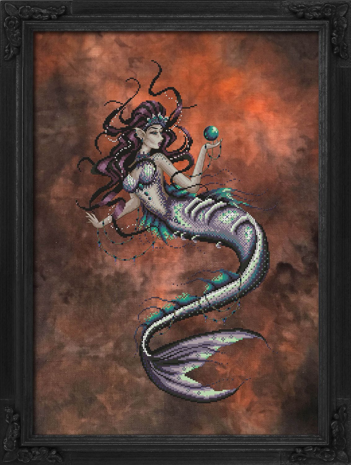 Temptress of the Cursed Sea by Bella Filipina Designs 2021 Counted cross stitch Pattern, Beads set and Set of Threads