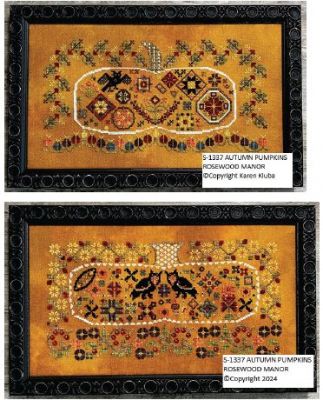 Autumn Pumpkins (2 designs) by Rosewood Manor Design. Primitive cross stich pattern 2024