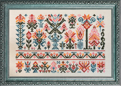 Forest of Zag by Ink Circles 2024 Counted cross stitch pattern and Cottage Garden Threads