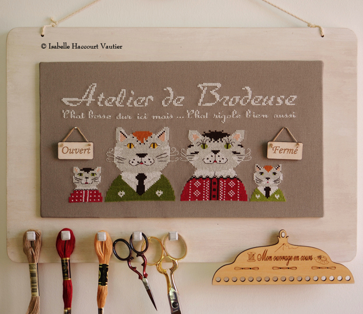 Atelier de brodeuse (Embroiderer&#39;s workshop) by Isabelle Haccourt Vautier Printed cross stich pattern