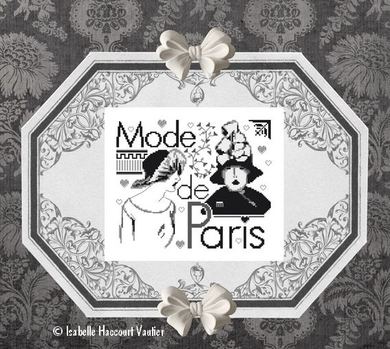 A la Mode de Paris (Parisian Fashion) by Isabelle Haccourt Vautier Cross stich pattern
