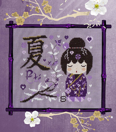 Laladoll en été (Laladoll in summer) by Isabelle Haccourt Vautier Printed cross stich pattern