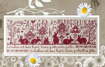Le Bonheur est dans le pré (Happiness is in the meadow) by Isabelle Haccourt Vautier Printed cross stich pattern