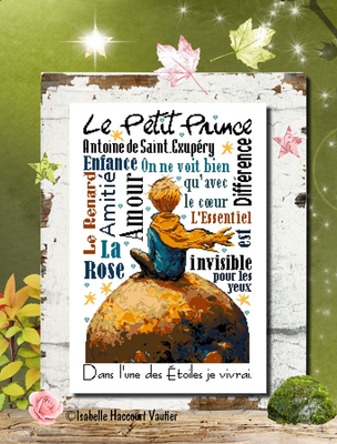 Le Petit Prince (The Little Prince) by Isabelle Haccourt Vautier Collection Broide du Noir Printed cross stich pattern