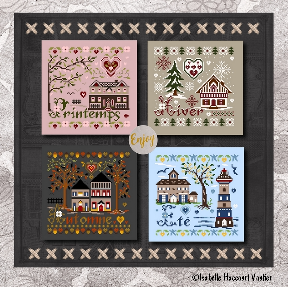 Les 4 Saisons (The 4 Seasons) by Isabelle Haccourt Vautier Printed cross stich pattern
