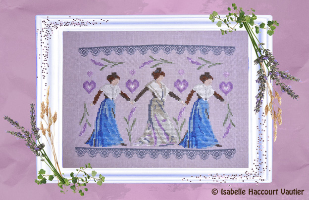 Les Arlésiennes (The Arlesian women) by Isabelle Haccourt Vautier Printed cross stich pattern