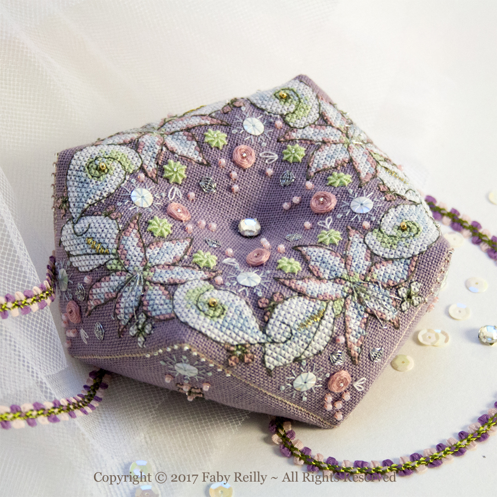 Wintry Blooms Biscornu by Faby Reilly Designs 2016 Counted Cross Stitch pattern