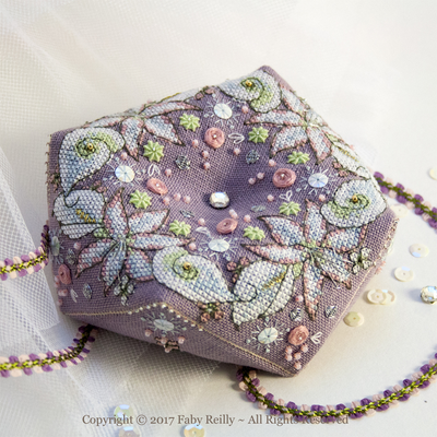 Wintry Blooms Biscornu by Faby Reilly Designs 2016 Counted Cross Stitch pattern
