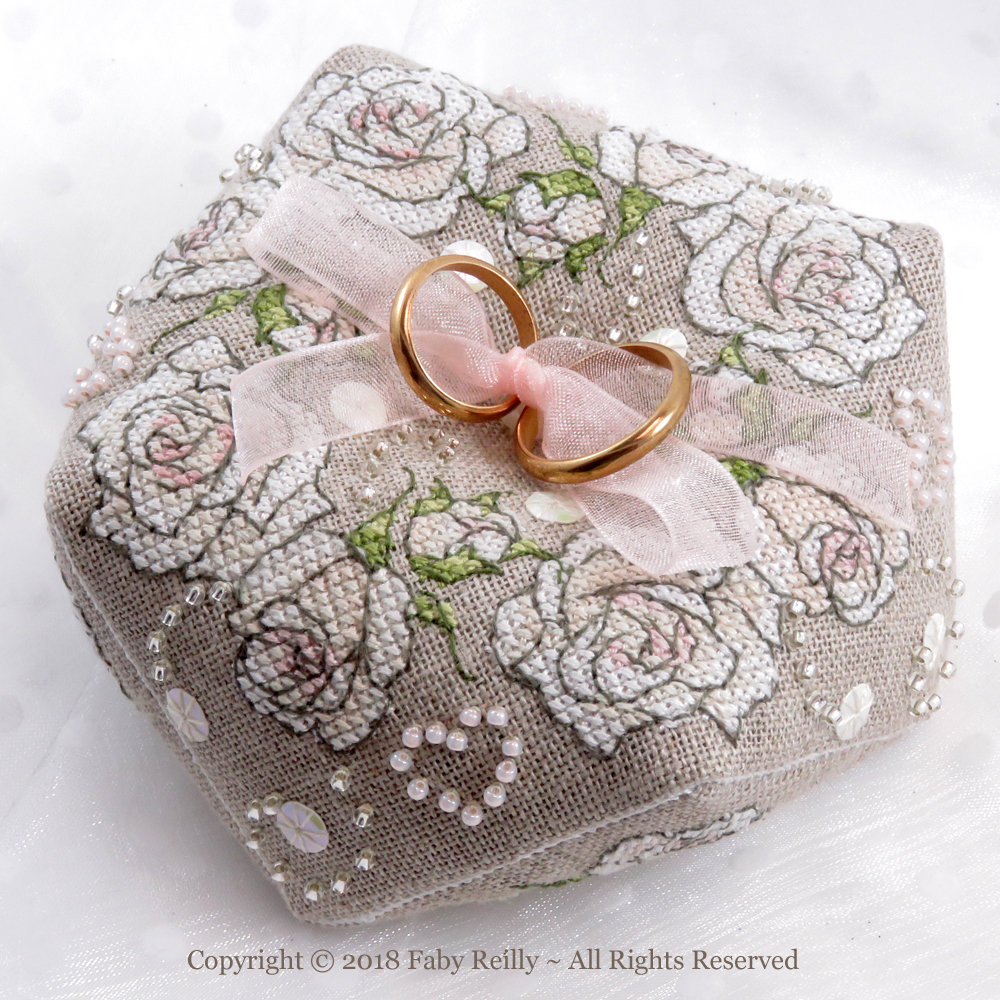 Once Upon a Rose Biscornu by Faby Reilly Designs 2018 Counted Cross Stitch pattern