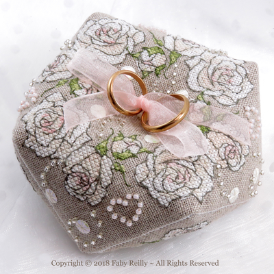 Once Upon a Rose Biscornu by Faby Reilly Designs 2018 Counted Cross Stitch pattern