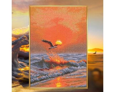 When the sun sets on the wave by RTO. Counted Cross Stitch Kit 2025