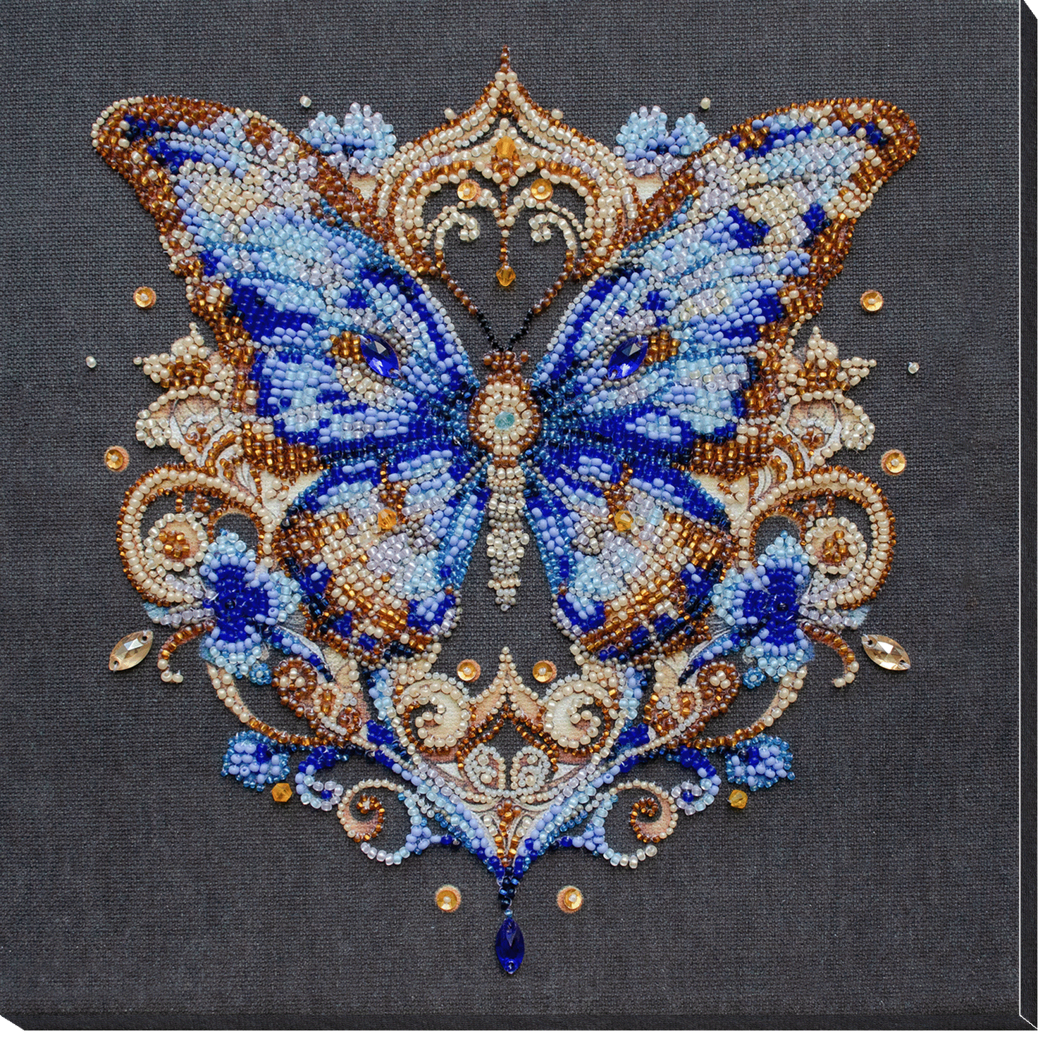 Luxurious sapphire by Abris Art Deco Scenes Collection. Bead Embroidery Kit