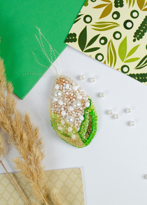 Corn by Abris Art Decoration Brooches (jewelry) with beads. Bead Embroidery Kit