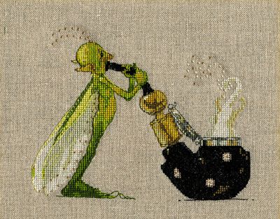 Pipe by Nimuë Designer Annaïck Chauvel Counted cross stitch printed pattern