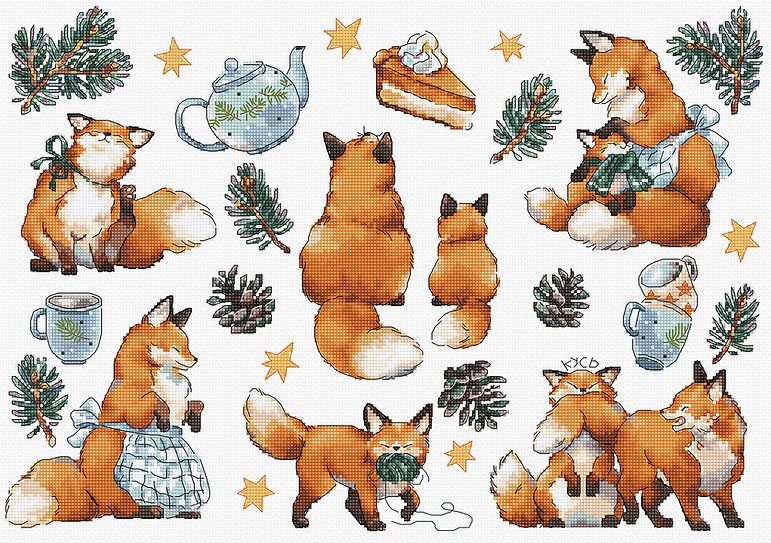Foxy New Year by LETISTITCH Counted cross stitch kit  release 2023