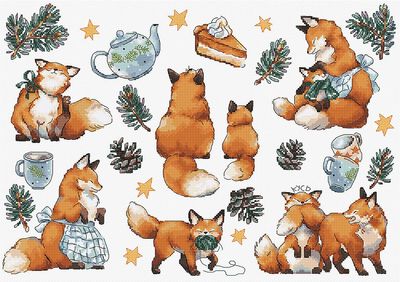 Foxy New Year by LETISTITCH Counted cross stitch kit  release 2023