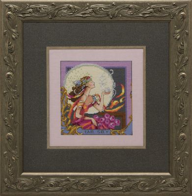 Silver Moon Tea by Mirabilia Designs 2012 designer Nora Corbett Counted cross stitch pattern, Embellishment Pack