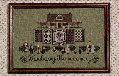 Blueberry Homecoming by Told in a Garden. Designer Marilyn Leavitt-Imblum Counted cross stitch pattern 1987