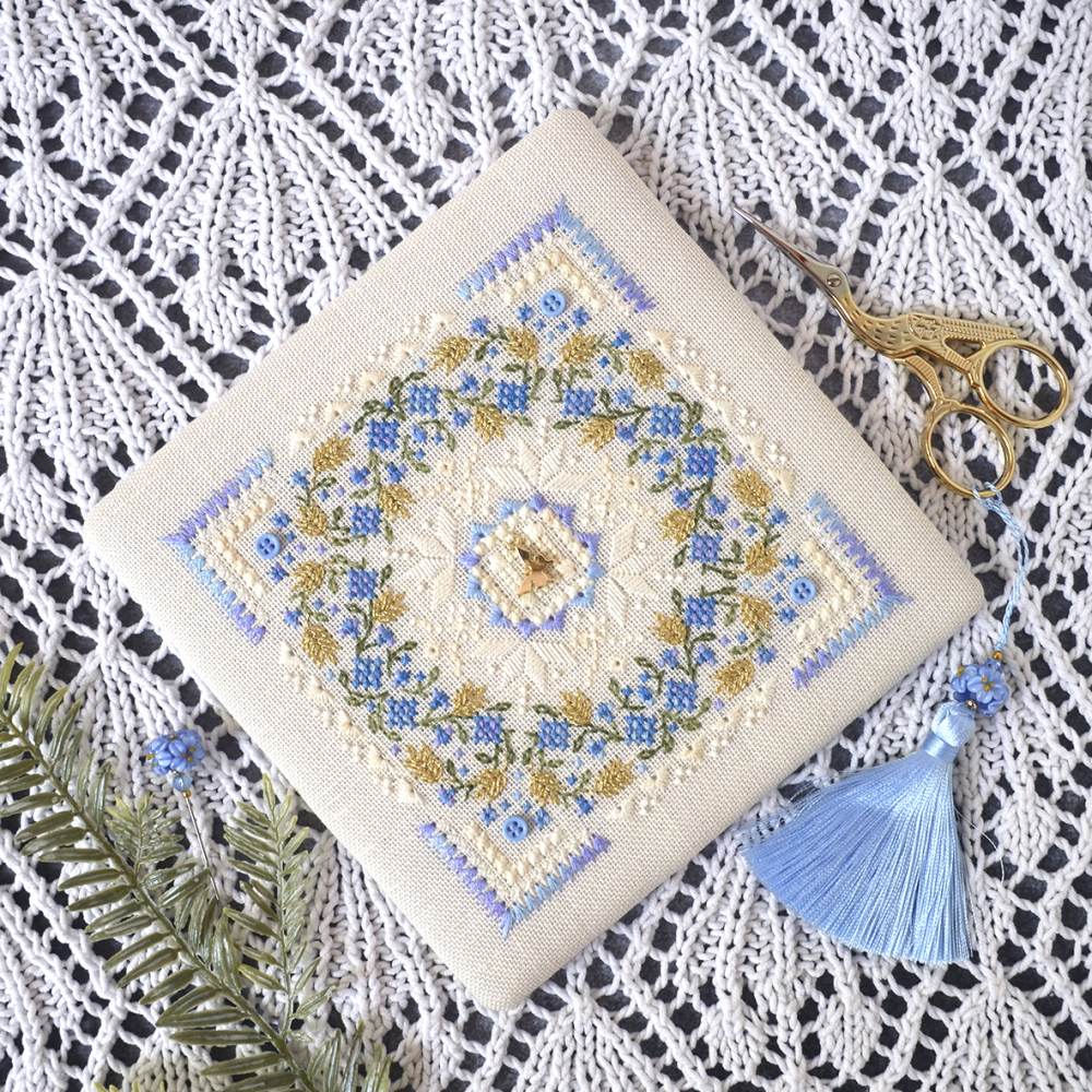 Cornflower marshmallow by Tela Artis Marshmallow series Cross and decorative stitches embroidery kit
