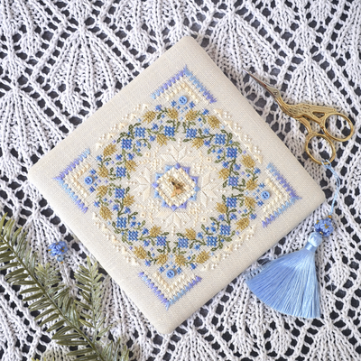 Cornflower marshmallow by Tela Artis Marshmallow series Cross and decorative stitches embroidery kit