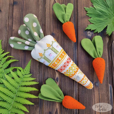 Eared carrot by Tela Artis Biscornu &amp; Pinkeeps series Cross and decorative stitches embroidery kit