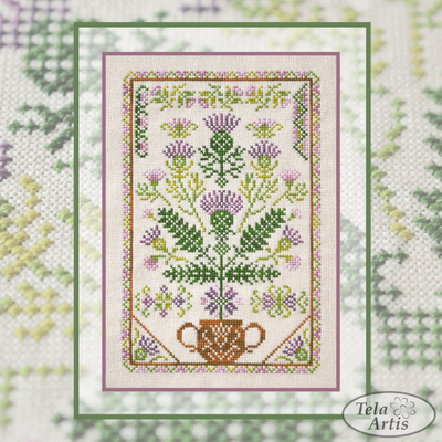 Thistle by Tela Artis Tree of life series Cross stitch embroidery kit