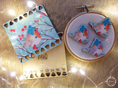 Bird In Hat Thread organizer by Primitive and Wood (P&amp;W) Designer embroidery accessories