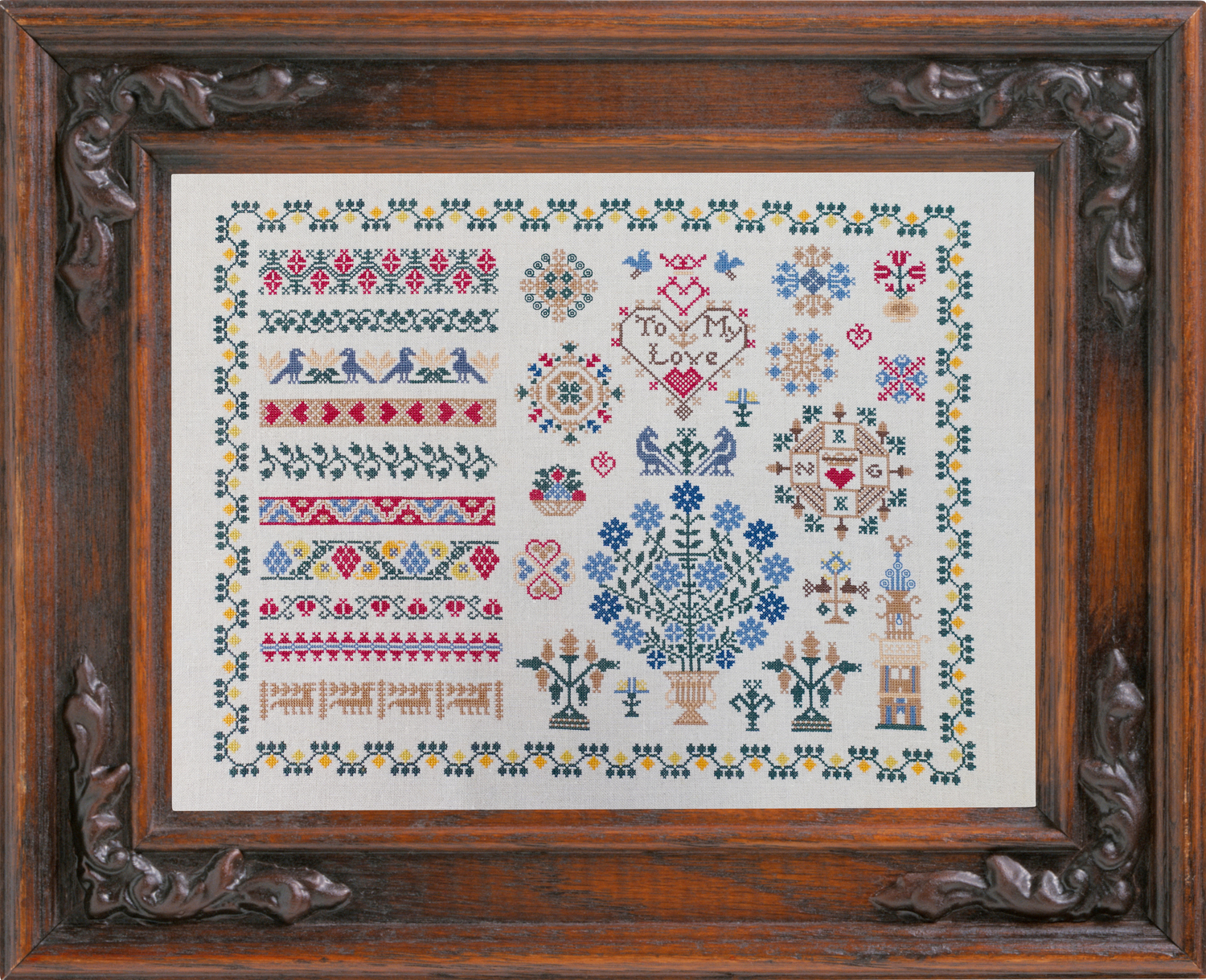 Dutch. To My Love by Primitive and Wood (P&amp;W) designer Ruzanna Gladkova Cross stitch pattern in PDF, Instant Download