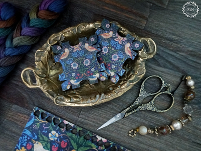 Strawberry Thief  by William Morris Limited Edition Floss Bobbin by Primitive and Wood (P&amp;W) Designer embroidery accessories