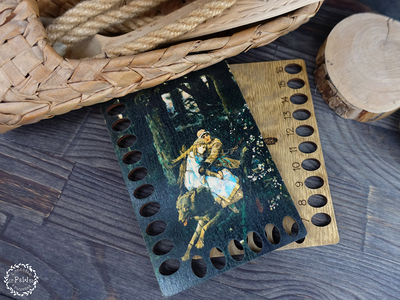 Ivan Tsarevich on the Grey Wolf by Viktor Vasnetsov (1889) Floss Organizer by Primitive and Wood (P&amp;W) Designer embroidery accessories