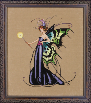 August Peridot Fairy by Mirabilia Designs 2012 (designer Nora Corbett) Year of the Fairies Collection Counted cross stitch pattern, embellishment pack