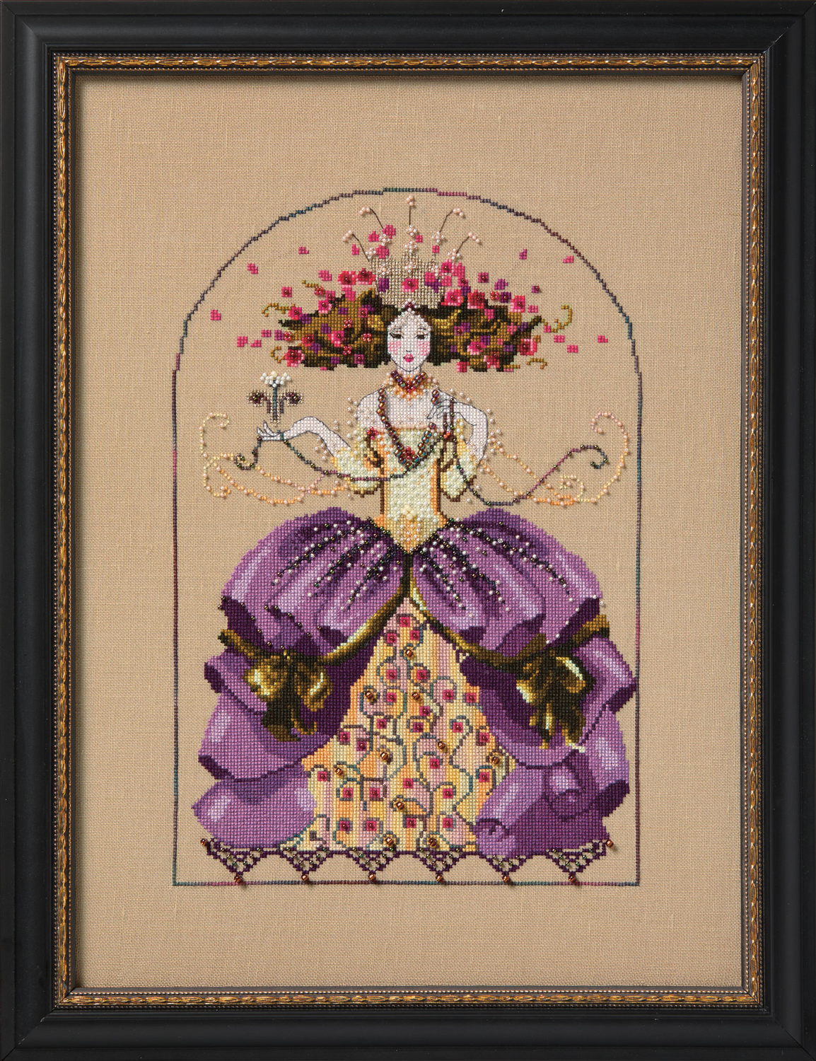 The Empress by Mirabilia Designs The Dreamers Collection 2025 designer Nora Corbett Counted cross stitch pattern, Embellishment pack